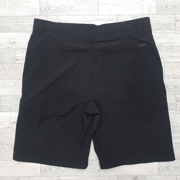 Izod Golf Cargo Shorts Swing Flex 9" Stretch 6 Pocket Black Mens Size 30 NWT $70 - Picture 4 of 10